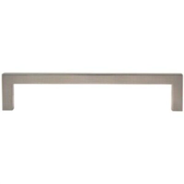 Contemporary Square Cabinet Pull, 160 Millimeters, Zinc Base Material, Satin Nic