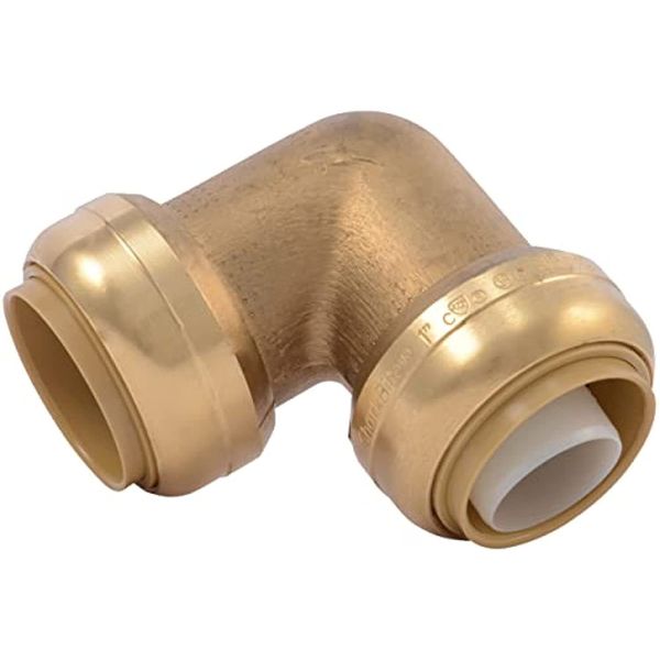 SharkBite 1 Inch 90 Degree Elbow, Push to Connect Brass Fitting, PEX Pipe,