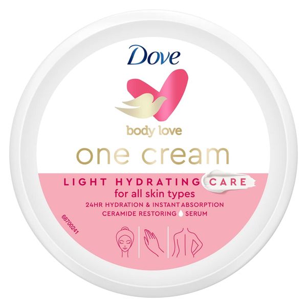 Dove Body Love One Creme Hautcreme für trockene Haut Licht Hydration Sofort Absorbiert 250 ML