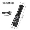 Super Bright Zoomable 3Mode Tactical LED Flashlight Rechargeable USB Torch Light
