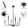 Modern 6-Light Candle Ceiling Light for Dining Room Lighting Fixtures Hanging