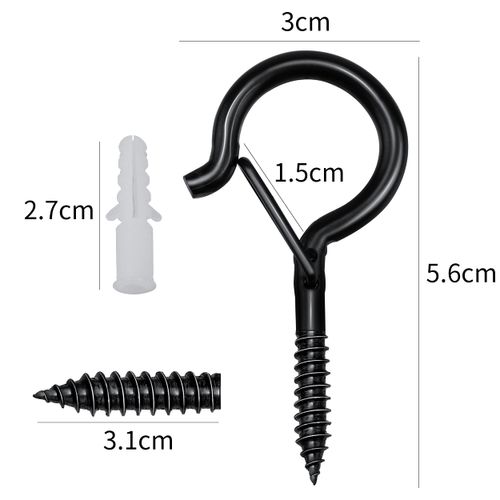 MOCOBO 20pcs Q-Hanger Hooks, Screw Hooks with Safety Buckle Ceiling Hooks for Hanging Plants, Christmas Decor, Cups, Wood, String Lights, Wall Outdoor