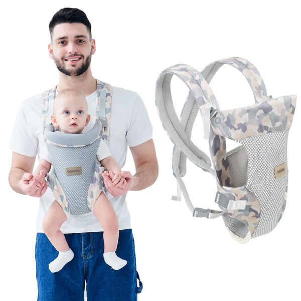 IULONEE Baby Sling Infant Sling with Adjustable Holder Hug Straps for Newborns Multifunctional Carrying Straps Toddler Carrier Slings 3-36 Months Grey