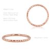 CARISSIMA Women's 9ct Rose Gold Diamond Cut Slim Band Stack Ring #O