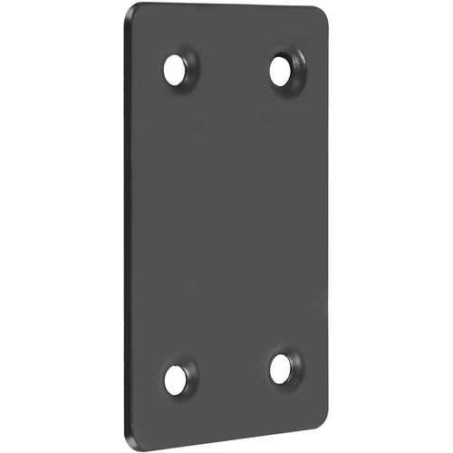 Niooliuk Pack of 20 Flat Stainless Steel Black Straight Brace Bracket 0.06inch Thickness Metal Flat Straight Mending Plates Fixing Corner Brace,2.4inch x 1.5 inch