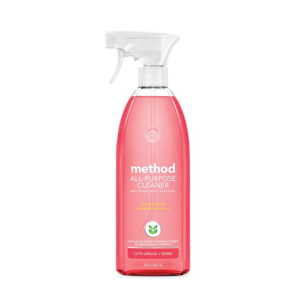 Method 00010CT All Surface Cleaner, Pink Grapefruit, 28 oz Bottle, 8/Carton