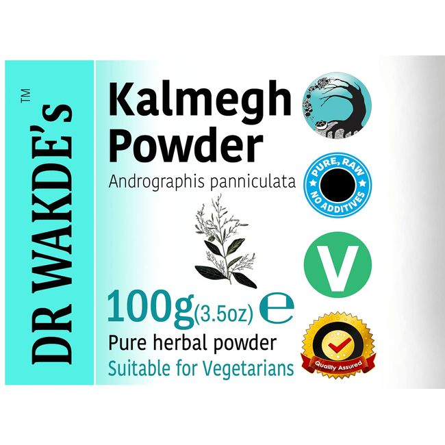 DR WAKDE'S Kalmegh Powder (Andrographis panniculata) - 100g (3.5oz) | Pure, Raw & Dried Powder | Ayurvedic Herb | Vegan | Nothing Added, Nothing Removed | Same Day Dispatch