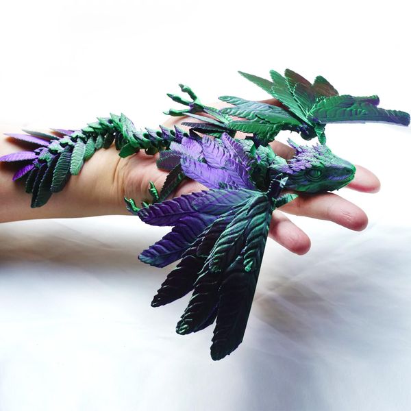 3D Printed Model with Wing Bird,Flexible archaeopteryx Statue,Movable Joints,Home Office Decor,Interesting Toys for Autism/ADHD,Festival Gifts toco,Fidget Toys, Executive Desk Animals Toy, Purple