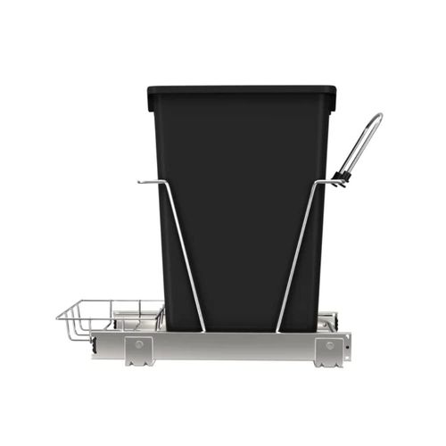 Black Premium Quality 8.75 Gallon Pull Out Trash Can Under Cabinet Kitchen Sturdy Sliding System|Perfect for Recycling, Floor Standing Durable Powder-Coated Finish,Size:19.06''H x11.5''W x 22.25''D