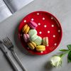 City to Cottage® Red and White Pottery | Polka Dot Spotty | Handmade Hand Painted | Glazed Ceramic 7.9inch/20cm | Side Dessert Plate | Unique Dinnerware