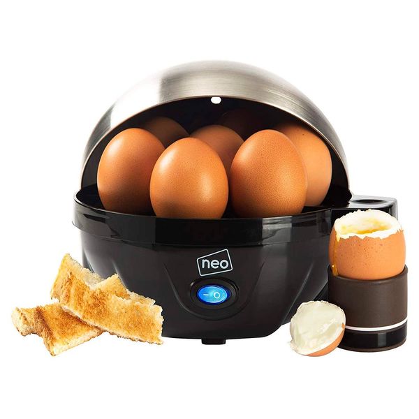 Neo 3 in 1 Durable Kitchen Electric Egg Cooker, Boiler, Poacher Poached Boiled & Omelette Maker Machine Steamer with Timer (Black and Silver)