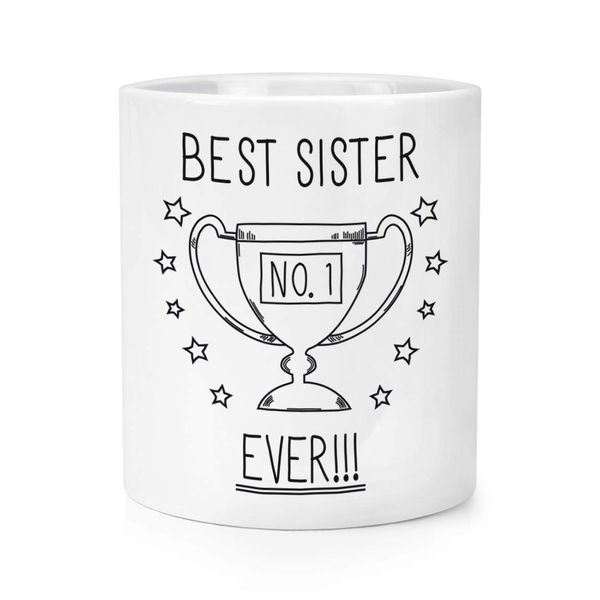 Best Sister Ever No.1 Trophy Makeup Brush Pencil Pot