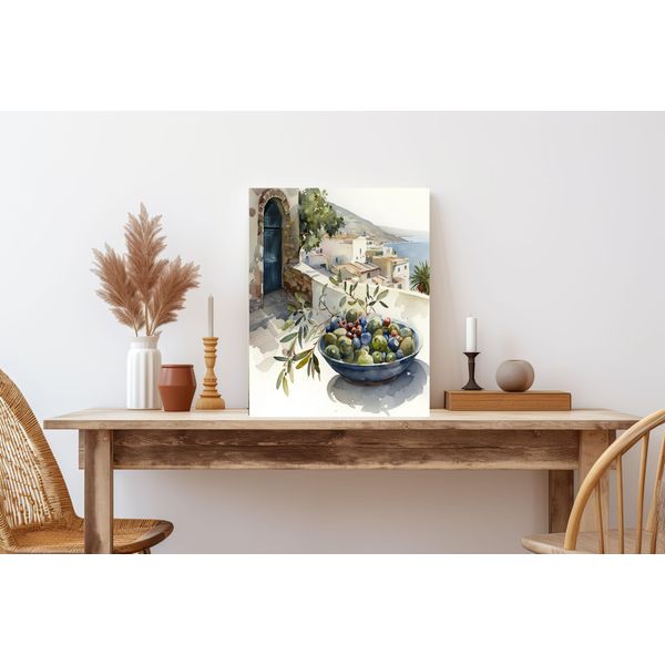 11x14 Kitchen Wall Art Canvas Print (Mediterranean Olives)