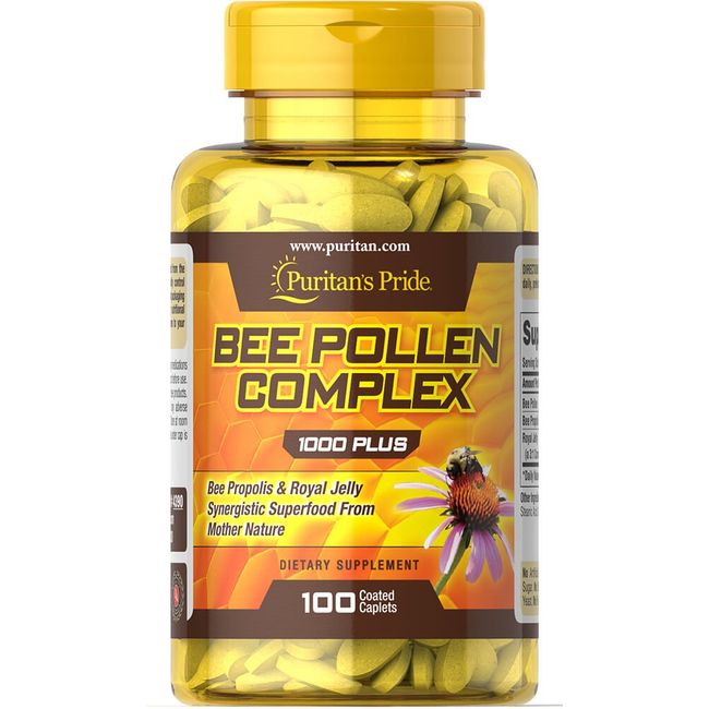 Puritan's Pride Bee Pollen Complex 1000 mg-100 Caplets