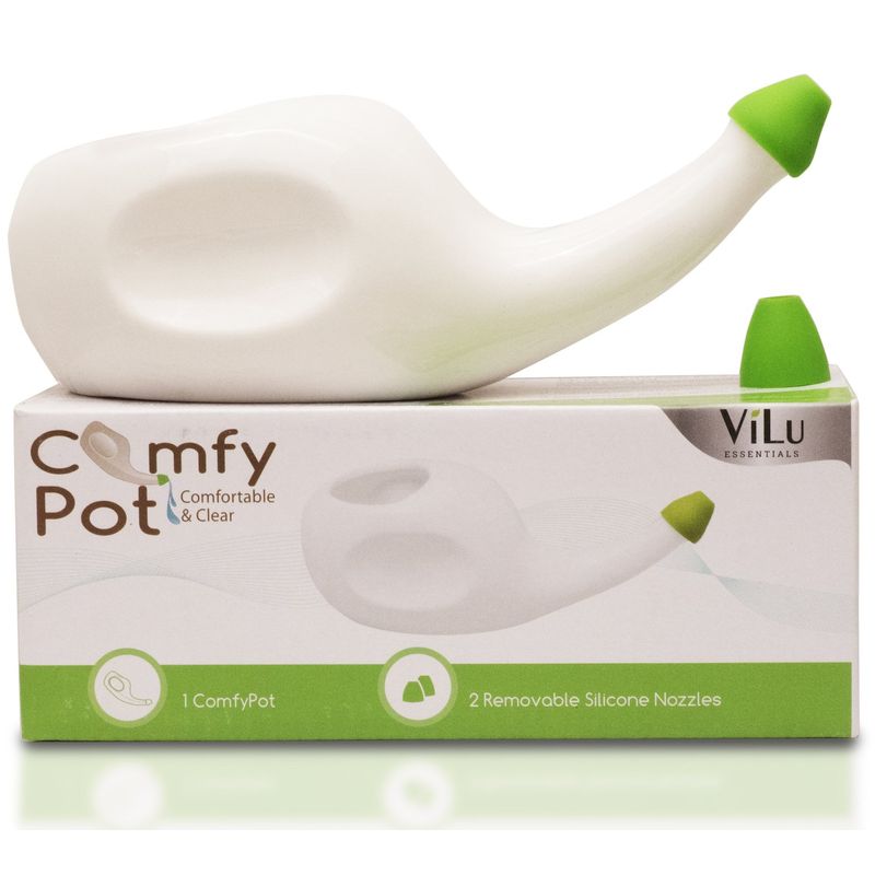 END of Year Sale: ComfyPot | Ergonomic Ceramic Neti Pot Sinus Rinse ...