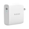 Elecom EC-YAC04WH USB Wall Charger, 100W (USB PD Compatible), Type C x 1, Swing-Type Plug, White
