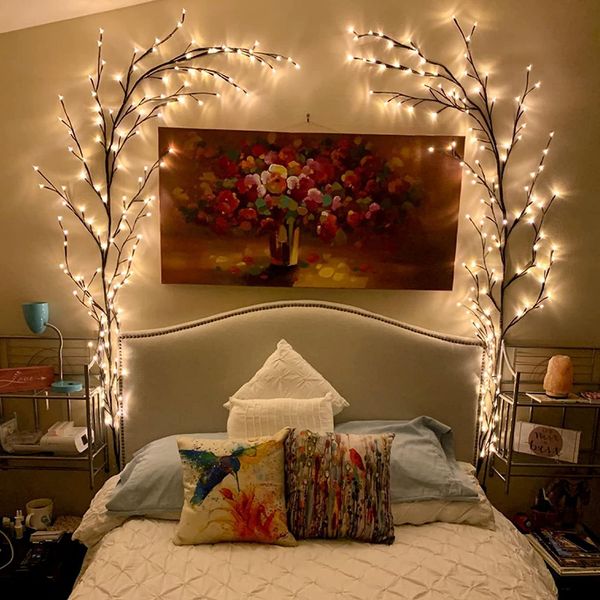 GOESWELL Lighted Willow Vine Home Décor Artificial Vine Twig String Lights for Bedroom Garden Wall Art Decoration 144LEDs Warm White