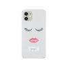 Tirita Personalised Initials Custom Hard Phone Case Cover Compatible with iPhone 12 Mini Eyelashes and Lips Pouting White