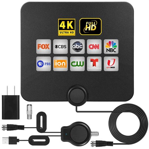 Upgraded Amplified HD Digital TV Antenna Long 350+ Miles Range - Support 4K 1080p for Sony Tv Model XBR-75X910C - Indoor Smart Switch Amplifier Signal Booster - Extra Long HDTV Cable/AC Adapter