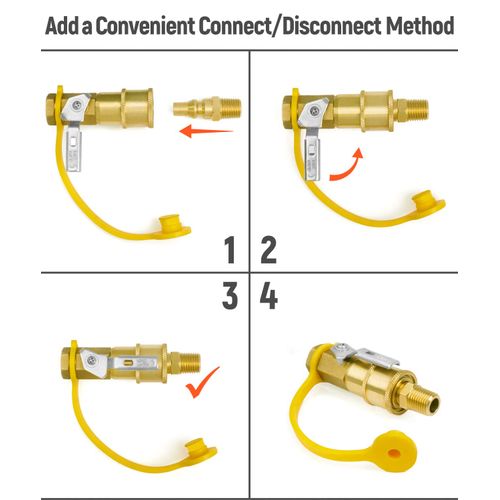GASPRO 1/4" Propane Quick Connect Fittings Kit，LP Gas Connections for Easy RV and Camping Propane Systems Integration, 3-Packs