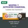 ARM & HAMMER Essentials Fluoride-Free Toothpaste Whiten + Activated Charcoal-4 Pack of 4.3oz Tubes, Clean Mint- 100% Natural Baking Soda
