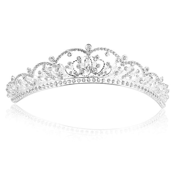 SAMKY Wedding Bridal Tiara Crown Rhinestone Crystal Headpiece Bride's Hair Accessories