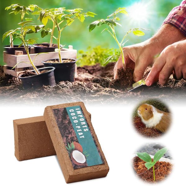 2 Pack Organic Coconut Coir Peat Moss Potting garden Soil w/ Low EC & pH Balance