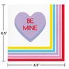 Creative Converting Candy Hearts Valentine's Day Napkins, 6.5", Multi-color
