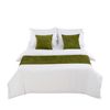AMBERIS Bed Runner Green, Chenille Soft No Fading Modern Bed Scarf