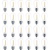 24 Pack LED S14 Replacement Light Bulbs, Shatterproof Outdoor 1 Watt to Replace 