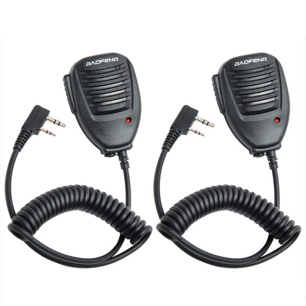 BAOFENG UV-5R Accessories Mic for Ham Radio Shoulder Speaker Mic BF-F8HP UV5R 5RM UV-21R UV-5G Plus GM-5RH K5PLUS AR-152 UV-17R BF-888S GM-15PRO UV-S9 Plus Police Walkie Talkie Mic,2Pack