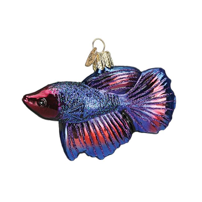 Old World Christmas Ornaments: Fish Collection Glass Blown Ornaments for Christmas Tree, Betta