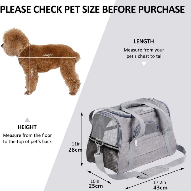 New Soft Pet Carriers Portable Breathable Foldable Bag Cat Dog Carrier Bags  Outgoing Travel Pets Handbag with Locking Safety Zippers