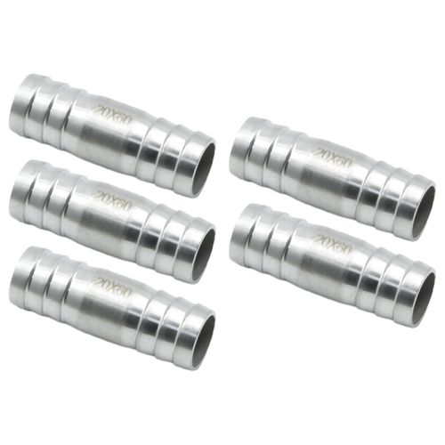 CADUFUELLY 5 Pcs 3/4" Hose Barb Fitting Union, Stainless Steel Barb Splicer Round Union Coupler Hose, Used for Vacuum and Fluid Systems Test Apparatus Lubricant Coolant Lines