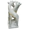 Twin Giraffe Necking Statue. All Hand Created Using Basic Hand Tool from Natural Soapstone. 8" Tall