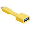 OTG Cable, Connector Cable, Micro USB Converter USB Type A Female Data Transfer Charging Cable OTG Adapter, Yellow,2 Pack