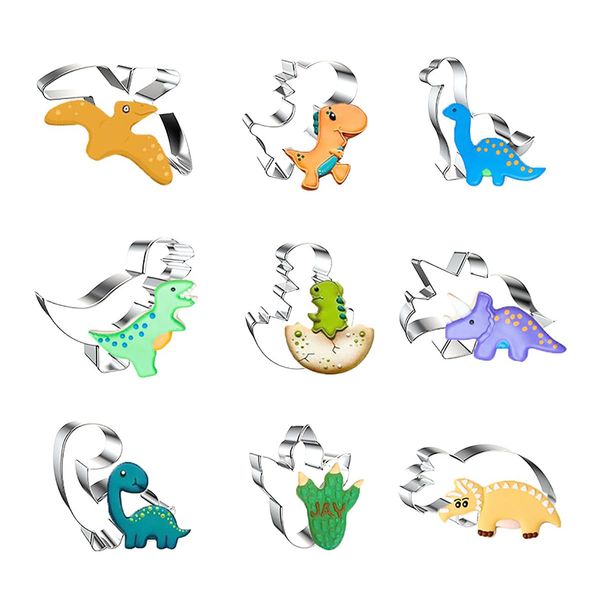 ZDYWY Dinosaur Cookie Cutters 9 Piece Set – e