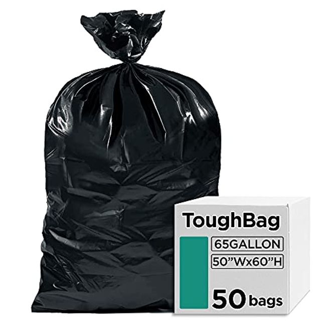 65 Gallon Trash Bags Heavy Duty - (Huge 50 Pack) - 1.5 MIL - 50 x