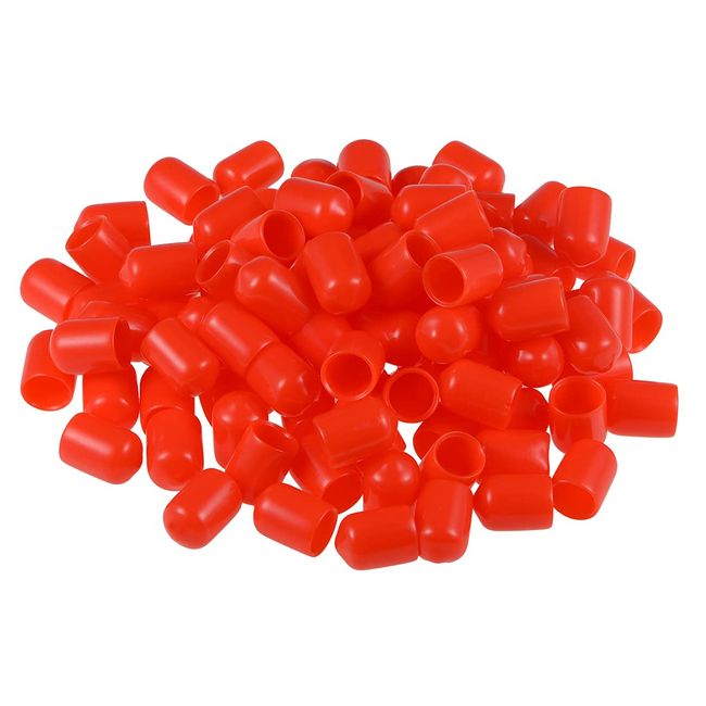 uxcell Screw Protectors 9mm ID Round End Cap Cover Tube Cap Red 100pcs