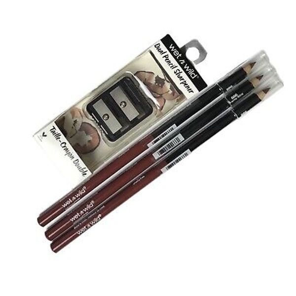 3 pack WET N WILD Color Icon Lip Liner - 666 Brandy Wine, With pencil Sharpener
