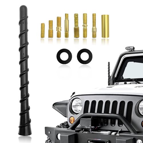 NYTKL Car Spiral Antenna, 7 Inch Flexible PVC Rubber Antenna Topper with Screw Adapters, Waterproof Auto Toppers Radio Reception Mast for Trucks Cars SUVs, Exterior Car Accessories