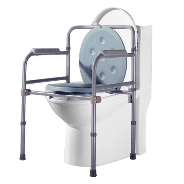 Unlnsiy Portable Toilet, Portable Toilet, Bath Care Chair, Bedside Urinal Seat, Folding 3-in-1 Toilet Bowl Chair, Height Adjustable, Removable Toilet Seat/Barrel, Medical Aid, Safe and Comfortable,