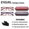 EYEURL Reading Glasses Women Blue Light Blocking - Set of 2 Pattern Design Value Computer Readers (Purple/Red, 1.5)