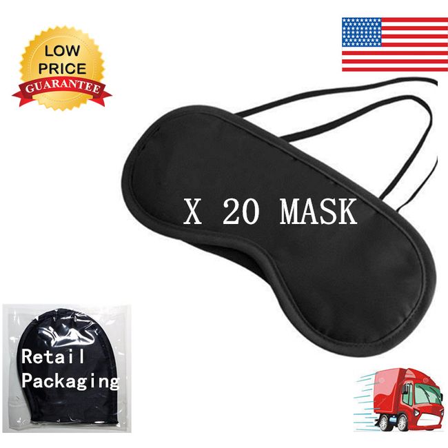 20 Lot Eye Mask Sleep Shade Cover Blindfold Rest Relax travel Sleeping Aid Patch