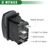 uxcell Backlit Turn Signal Rocker Switch 4 Pin Switch Replacement Universal Plastic Metal Black