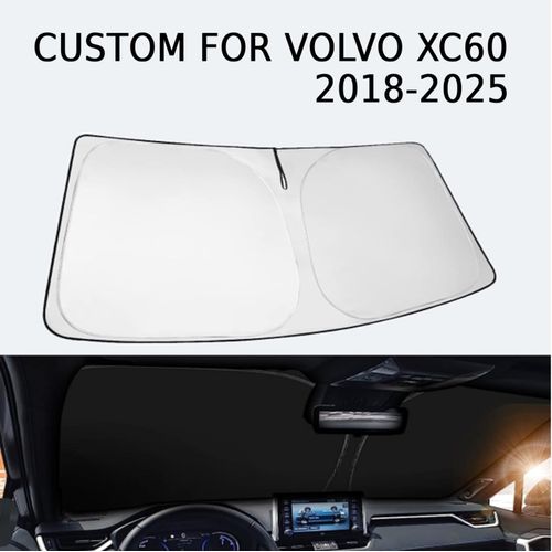 Windshield Sun Shade Cover for Volvo XC60 2018-2025 - Sunshade Compatible with Volvo XC60 Foldable Front Window Sunshade Sun Visor Protector Block UV Rays Keep Your Car Cooler Car Accessories