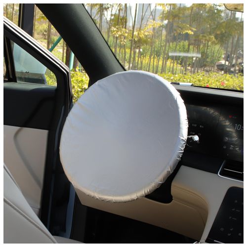 Car Steering Wheel Cover Sun Shade,Silver-Coated Cloth Car Wheel Cover for Blocking Sun & Heat,Universal 18 Inch Steering Wheel Shield Automotive Accessories for Cars Trucks Suvs