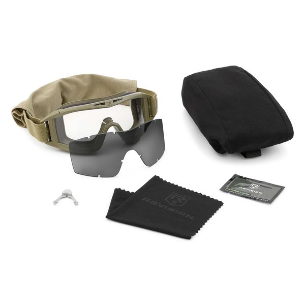 Revision Desert Locust Military Goggles System – Clear and Smoke Lens, Tan 499 Frame, One Size – Anti Fog Eye Protection Ballistic Goggles – Made In USA