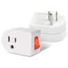 2pc 1 Port Wall Outlet 3 Prong AC Power Adapter Plug With On/off Switch