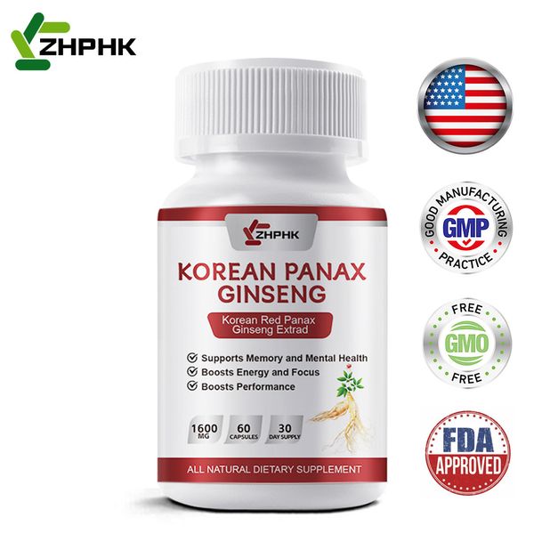 Red Korean Panax Ginseng 1600mg - High Strength Ginsenoside, Energy & Endurance